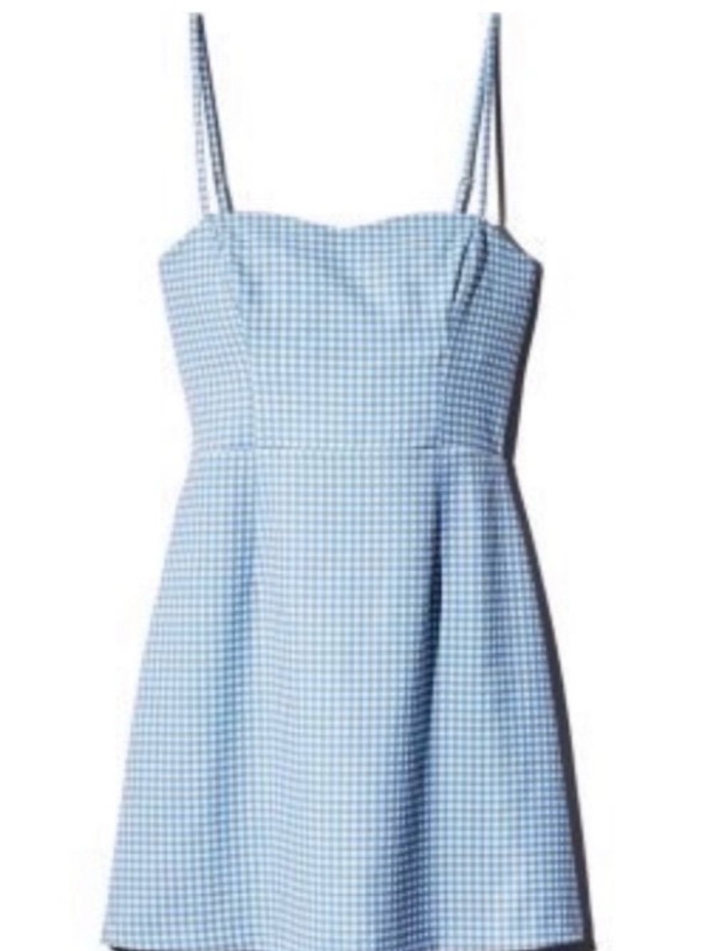 French Connection Light Blue and White Gingham Mini Dress - Picture 4 of 4